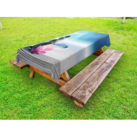 Spa Outdoor Tablecloth Stones and Lotus Flower over Sand Meditation Harmony Balance Flourish Your Spirit Decorative Washable Fabric Picnic Tablecloth 58 X 120 Inches Grey Blue Pink by Ambesonne
Spa Outdoor Tablecloth Stones and Lotus Flower over Sand Meditation Harmony Balance Flourish Your Spirit Decorative Washable Fabric Picnic Tablecloth 58 X 120 Inches Grey Blue Pink by Ambesonne