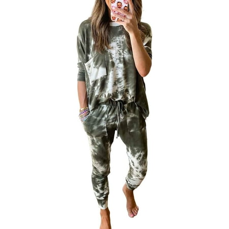 HAN Womens 2022 Colock Block/Striped/Tie Dye Print Pajama Sets Long Sleeve Pjs Sleepwear Lounge Sets with Pocketed
HAN Womens 2022 Colock Block/Striped/Tie Dye Print Pajama Sets Long Sleeve Pjs Sleepwear Lounge Sets with Pocketed