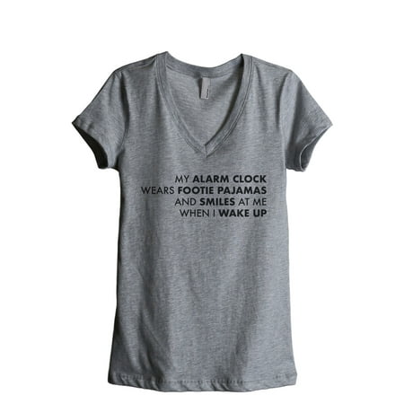 My Alarm Clock Wears Footie Pajamas Women s Fashion Relaxed V-Neck T-Shirt Tee Heather Grey X-Large
My Alarm Clock Wears Footie Pajamas Women s Fashion Relaxed V-Neck T-Shirt Tee Heather Grey X-Large