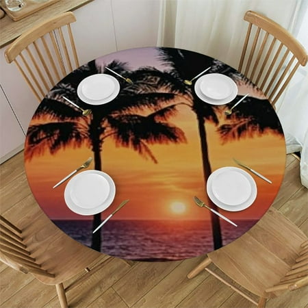 Sheronv Sunset Palm Trees Ocean Round Tablecloth Stain Resistant & Washable for Indoor Outdoor Dining Wedding - 100% Polyester Table Cloth 42 -46
Sheronv Sunset Palm Trees Ocean Round Tablecloth Stain Resistant & Washable for Indoor Outdoor Dining Wedding - 100% Polyester Table Cloth 42 -46