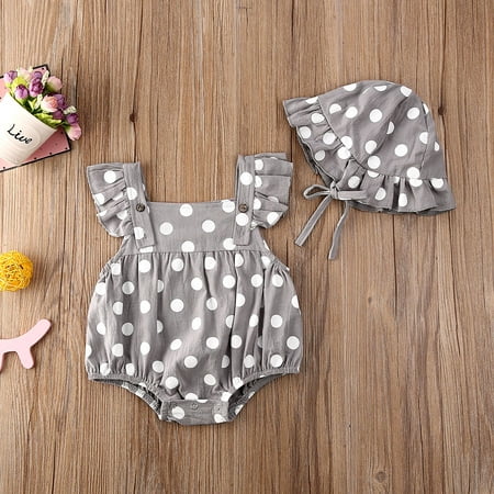 Baby Summer Clothing Newborn Toddler Infant Baby Girl Hat Jumpsuit Bodysuit Dots Print Clothes Sunsuit
Baby Summer Clothing Newborn Toddler Infant Baby Girl Hat Jumpsuit Bodysuit Dots Print Clothes Sunsuit