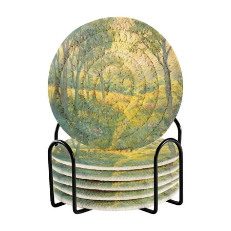6 coil coasters 3.94x3.94x0.24 inch water coasters Drink coasters with cup holders Absorbent coasters Heat resistant for bar protection Yellow Light and Green Grass
6 coil coasters 3.94x3.94x0.24 inch water coasters Drink coasters with cup holders Absorbent coasters Heat resistant for bar protection Yellow Light and Green Grass