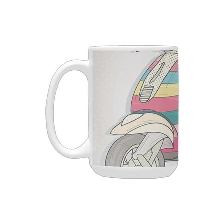 Motorcycle Decor Collection Vintage Unique Scooter in Pale Soft Colored Illustration Outside Transpo Ceramic Mug (15 OZ) (Made In USA)
Motorcycle Decor Collection Vintage Unique Scooter in Pale Soft Colored Illustration Outside Transpo Ceramic Mug (15 OZ) (Made In USA)