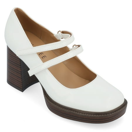 Journee Collection Womens Shasta Tru Comfort Foam Mid Heel Square Toe Pumps