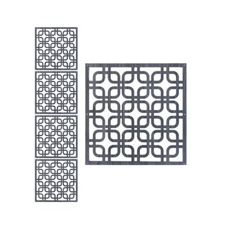 Deco Veneer Cutout Screen Decor Panel Set of 4 - Ash
