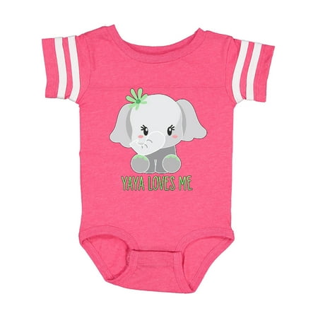 Inktastic Yaya Loves Me- cute elephant Gift Baby Boy or Baby Girl Bodysuit