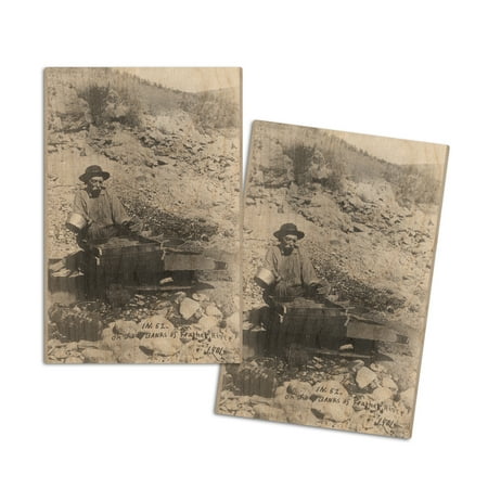 California View of a Miner Panning for Gold (4x6 Birch Wood Postcards 2-Pack Stationary Rustic Home Wall Decor)
California View of a Miner Panning for Gold (4x6 Birch Wood Postcards 2-Pack Stationary Rustic Home Wall Decor)