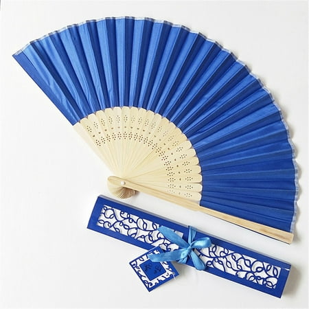 Zerlibeaful Wedding Gift Box Gift Fan Tray Carton Couple Gift Solid Color Silk Fan