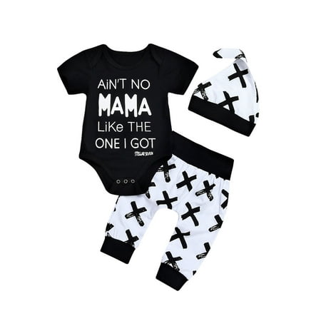 Ma&Baby Newborn Baby Boys Girls Short Sleeve Letter Romper Jumpsuit+Pants+Hat 3 Pcs Outfits
Ma&Baby Newborn Baby Boys Girls Short Sleeve Letter Romper Jumpsuit+Pants+Hat 3 Pcs Outfits