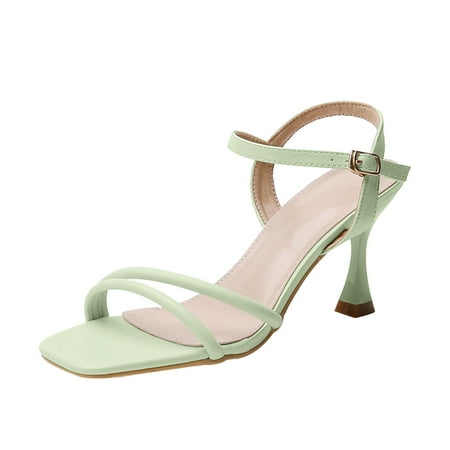 Ladies Fashion Solid Color Leather Square Toe Open Toe Buckle Thin High Heel Sandals Womens Dressy Sandals T Strap Sandals for Women
Ladies Fashion Solid Color Leather Square Toe Open Toe Buckle Thin High Heel Sandals Womens Dressy Sandals T Strap Sandals for Women