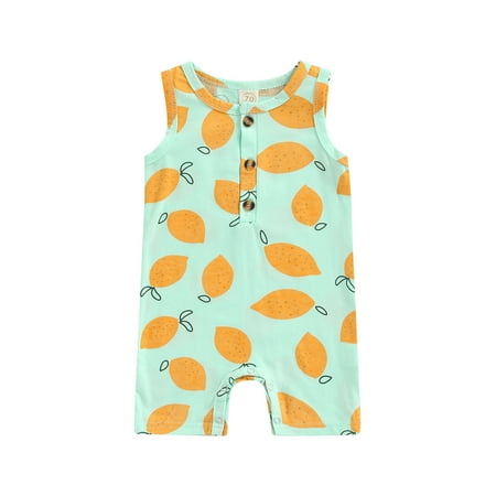 Amuver Baby Boy Girls Sleeveless Jumpsuit Summer Casual Lemon Print Button Newborn Shorts Romper
Amuver Baby Boy Girls Sleeveless Jumpsuit Summer Casual Lemon Print Button Newborn Shorts Romper