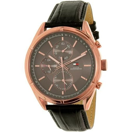 Tommy Hilfiger Men's 1791125 Rose Gold Leather Quartz Watch