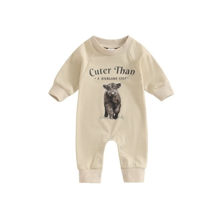 Toddler Baby Sweatshirt Rompers Western Bull Head Letter Print Long Sleeve Jumpsuit Cute Fall Clothes Apricot 0-3 Months
Toddler Baby Sweatshirt Rompers Western Bull Head Letter Print Long Sleeve Jumpsuit Cute Fall Clothes Apricot 0-3 Months