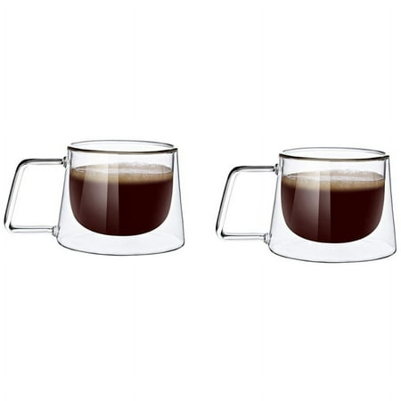Double Walled Coffee Mug 2 Coffee Cups with Handle Dishwasher Safe & Heat for Clear Mug for Hot Drinks
Double Walled Coffee Mug 2 Coffee Cups with Handle Dishwasher Safe & Heat for Clear Mug for Hot Drinks