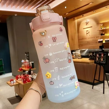 Kawaii Water Bottle With Straw And Stickers BPA-Free For Office School Gym And Workout 67oz Leakproof Half Gallon Water Bottles Cute Motivational Water Bottle With Time Marker
Kawaii Water Bottle With Straw And Stickers BPA-Free For Office School Gym And Workout 67oz Leakproof Half Gallon Water Bottles Cute Motivational Water Bottle With Time Marker