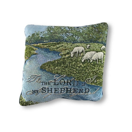 Woven Tapestry The Lord is My Shepherd Decorative Throw Pillow 17in.
