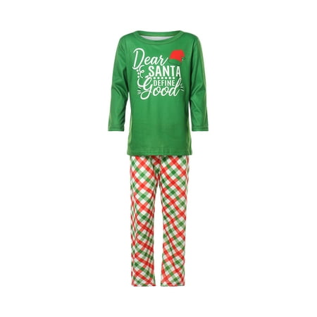 hirigin Christmas Family Pajamas Set Letter Print Tops+Lattice Pants/Romper