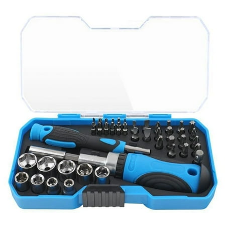 44Pcs Magnetic Torx Hex Precision Ratchet Slotterd Cross Screwdriver Bits Set
