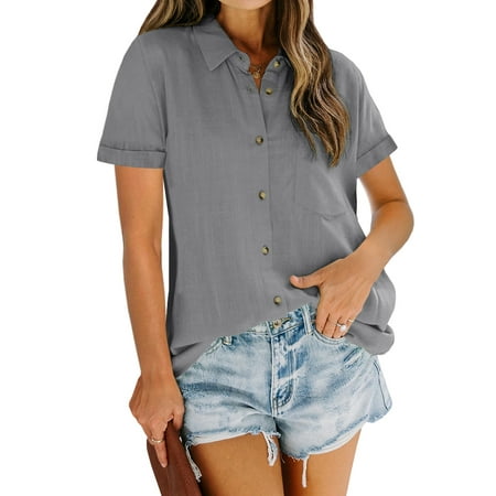 Womens Button Down Work Blouse Long Sleeve Fall Casual Lightweight Loose Fit Shirt Tops
Womens Button Down Work Blouse Long Sleeve Fall Casual Lightweight Loose Fit Shirt Tops