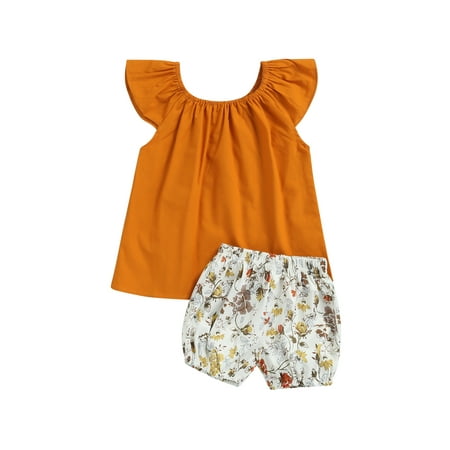 Canrulo Infant Baby Girls Summer Two Pieces Outfit Casual Short Sleeve Shirts Tops Floral Shorts Cute Clothes Yellow 6-9 Months
Canrulo Infant Baby Girls Summer Two Pieces Outfit Casual Short Sleeve Shirts Tops Floral Shorts Cute Clothes Yellow 6-9 Months