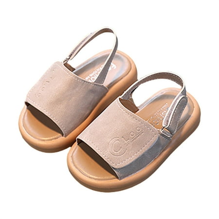 Bmnmsl Toddler Girls Sandals Summer Faux Leather Open-Toe Flats Summer Outdoor Shoes