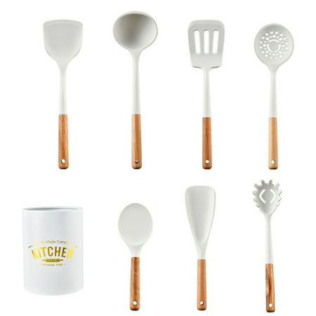 XINAN7/8/9/12pcs Nonstick Kitchen Cooking Utensils Set Solid Wood Handle Silicone Kitchen Gadgets Set BPA Free Cold And Heat Resistant (White)
XINAN7/8/9/12pcs Nonstick Kitchen Cooking Utensils Set Solid Wood Handle Silicone Kitchen Gadgets Set BPA Free Cold And Heat Resistant (White)