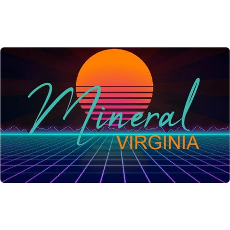Mineral Virginia 4 X 2.25-Inch Fridge Magnet Retro Neon Design