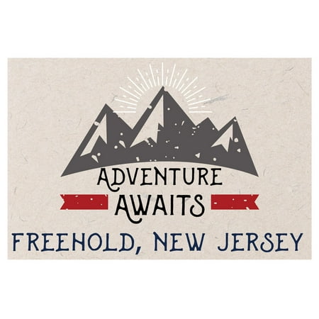 Freehold New Jersey Souvenir 2x3 Inch Fridge Magnet Adventure Awaits Design