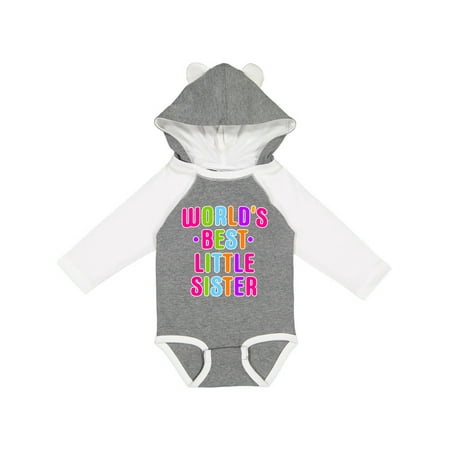 Inktastic Worlds Best Little Sister Gift Baby Girl Long Sleeve Bodysuit 
Inktastic Worlds Best Little Sister Gift Baby Girl Long Sleeve Bodysuit