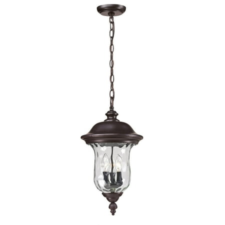 Outdoor Pendant 3 Light With Bronze Finish Aluminum Candelabra Base Bulb 12 inch 180 Watts
Outdoor Pendant 3 Light With Bronze Finish Aluminum Candelabra Base Bulb 12 inch 180 Watts