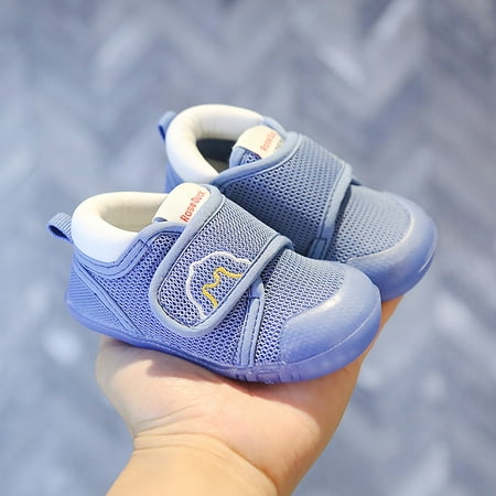 Toyella Breathable Mesh Baby Walking Shoes with Soft Soles Blue 12.5cm