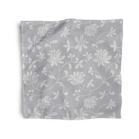 Simply Daisy 18 x 18 Grey Traditional Floral Napkins Set of 4