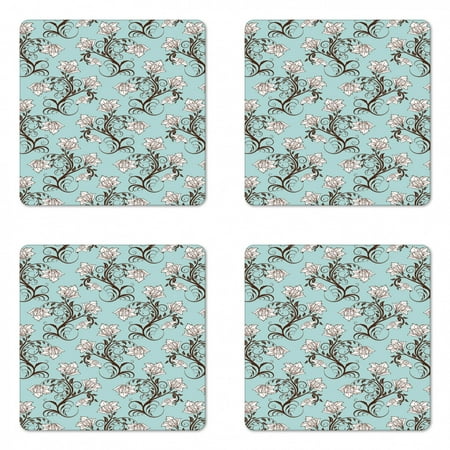 Vintage Coaster Set of 4 Royal Flower Arrangements Swirling Branches and Leaves Square Hardboard Gloss Coasters Standard Size Seafoam Rosewood by Ambesonne
Vintage Coaster Set of 4 Royal Flower Arrangements Swirling Branches and Leaves Square Hardboard Gloss Coasters Standard Size Seafoam Rosewood by Ambesonne