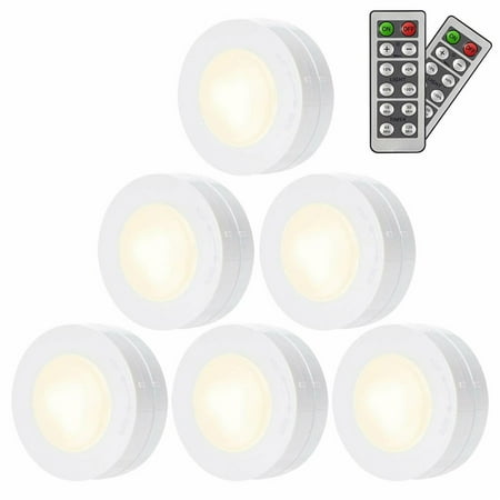 Remote Control LED Puck Lights Wireless Night Light Indoor Cabinet Lighting Tool 6 Lights with 2 Remote Controls
Remote Control LED Puck Lights Wireless Night Light Indoor Cabinet Lighting Tool 6 Lights with 2 Remote Controls