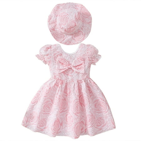 ZRBYWB Toddler Girls Dresses Summer Short Sleeve Rose Print Sweet Bow Dress Princess Dress With Hat Baby Girl Clothes
ZRBYWB Toddler Girls Dresses Summer Short Sleeve Rose Print Sweet Bow Dress Princess Dress With Hat Baby Girl Clothes