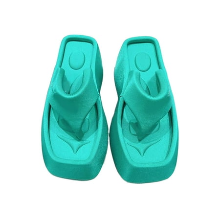 Woobling Womens Slides Platform Thong Sandals Slip On Flip Flops Ladies Casual Shoes Lightweight Wedge Square-toe Green 4.5
Woobling Womens Slides Platform Thong Sandals Slip On Flip Flops Ladies Casual Shoes Lightweight Wedge Square-toe Green 4.5
