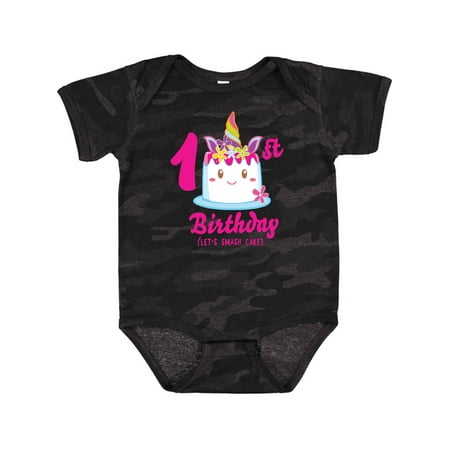 Inktastic 1st Birthday Lets Smash Cake Gift Baby Girl Bodysuit