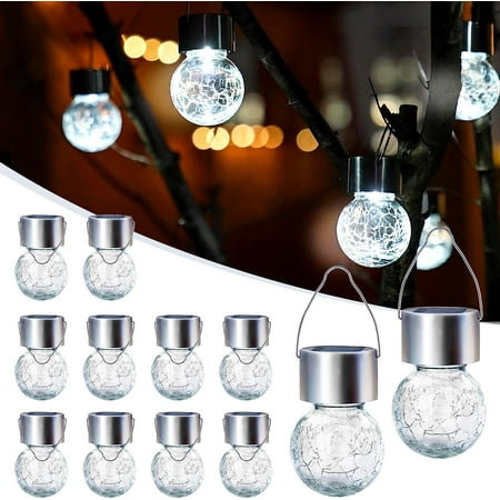 Morttic 12 Pack Solar Outdoor Lights Solar Hanging Lights for Christmas Decoration-Cracked Glass Solar Lights Outdoor Waterproof for Garden Yard Fence Tree(Cold White)
Morttic 12 Pack Solar Outdoor Lights Solar Hanging Lights for Christmas Decoration-Cracked Glass Solar Lights Outdoor Waterproof for Garden Yard Fence Tree(Cold White)
