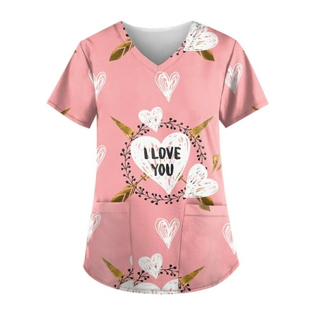 XHJUN Womens Scrub Tops Stretchy Casual Short Sleeve Cute Cartoon Print Scrub Shirts with Pockets Pink XL
XHJUN Womens Scrub Tops Stretchy Casual Short Sleeve Cute Cartoon Print Scrub Shirts with Pockets Pink XL