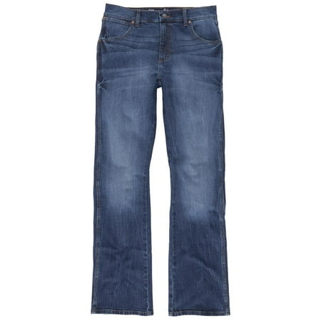 Wrangler 112325785 Western Mens Retro Relaxed Boot Denim 35x34