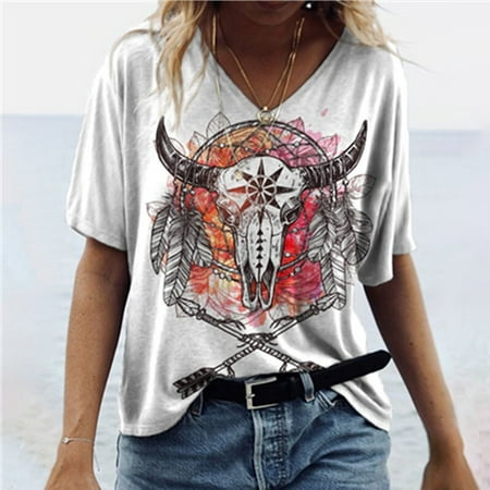 Kakina CMSX Clearance Womens Shirts for Summer Women Casual Retro Western Short Sleeve V-neck Geometry Print Ethnic Blouse T-shirt Tops
Kakina CMSX Clearance Womens Shirts for Summer Women Casual Retro Western Short Sleeve V-neck Geometry Print Ethnic Blouse T-shirt Tops