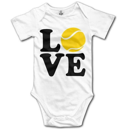 Newborn s Tennis Love Organic Baby Onesie Bodysuit White
