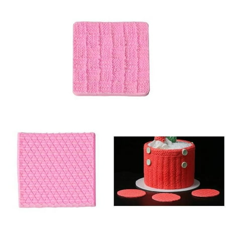 6 PCS Fondant Knitted Texture Silicone Mold Cake Decoration Baking Tool