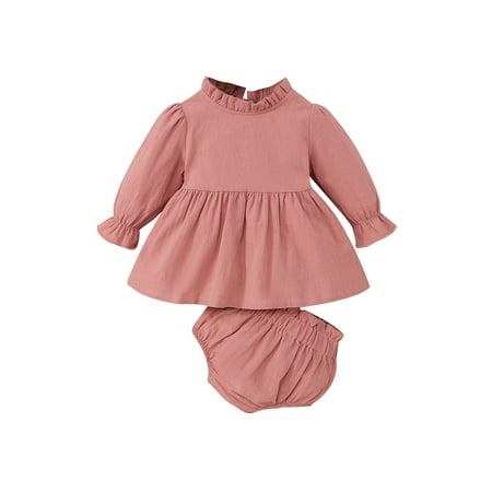 Binpure 2Pcs Baby Girls Outfit Toddlers Solid Color Lace Round Collar Long Sleeve Wide Hem Button Tops + Ruched Shorts Set
Binpure 2Pcs Baby Girls Outfit Toddlers Solid Color Lace Round Collar Long Sleeve Wide Hem Button Tops + Ruched Shorts Set