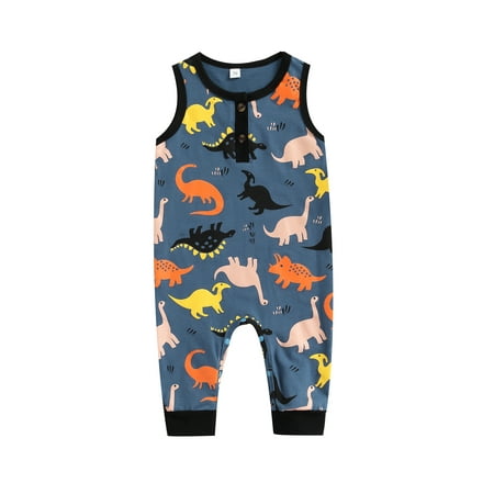 Suanret Infant Baby Boys Girls Romper Sleeveless Round Neck Dinosaur Printed Patchwork One Piece Summer Jumpsuit Blue 12-18 Months
Suanret Infant Baby Boys Girls Romper Sleeveless Round Neck Dinosaur Printed Patchwork One Piece Summer Jumpsuit Blue 12-18 Months