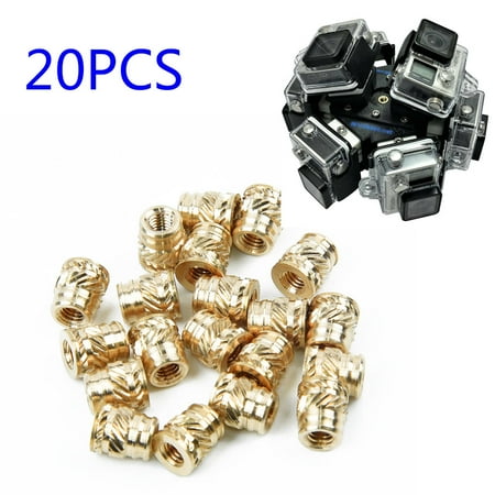 Goodhd 20x M3 3mm M3-0.5 Brass Threaded Metal Thermosetting Screw Insert 3D Print Long