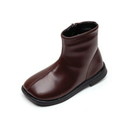 Lacyhop Kids Performance Lightweight Faux Leather Boots Square Toe Winter Shoes Comfort Side Zipper Casual Boot Brown 11.5C 
Lacyhop Kids Performance Lightweight Faux Leather Boots Square Toe Winter Shoes Comfort Side Zipper Casual Boot Brown 11.5C