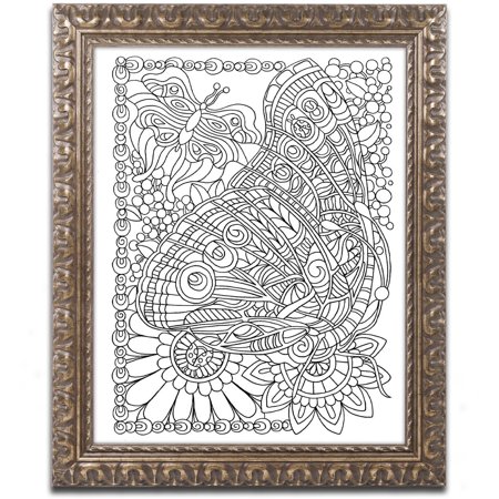 Trademark Fine Art "Beautiful Butterfly" Canvas Art by Kathy G. Ahrens, Gold Ornate Frame