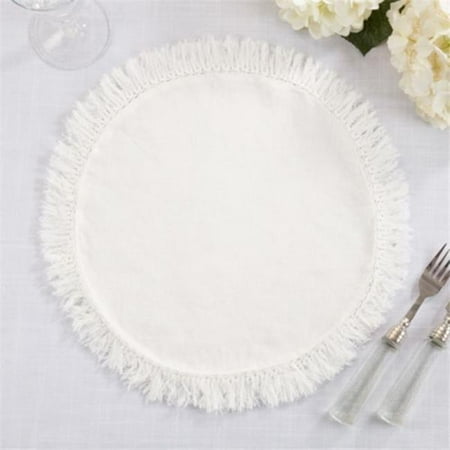 Saro Lifestyle 1688.I13R 13 in. Round Stonewashed Fringe Placemats Ivory - Set of 4
Saro Lifestyle 1688.I13R 13 in. Round Stonewashed Fringe Placemats Ivory - Set of 4