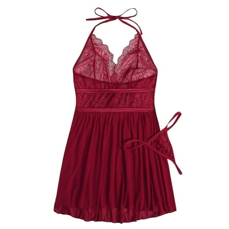 Mackneog Womens Boyshorts Underwear Women Lace Screen Stitching Nightdress Backless V-Neck Lingerie With Thong Set Polyester Lace Thong Plus Size Panties
Mackneog Womens Boyshorts Underwear Women Lace Screen Stitching Nightdress Backless V-Neck Lingerie With Thong Set Polyester Lace Thong Plus Size Panties